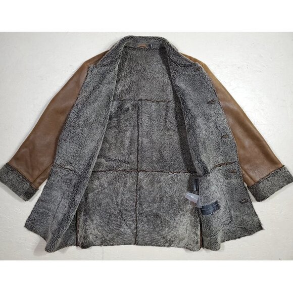 Reilly Olmes Collection Brown Shearling Leather Coat | Made in Turkey | M - Picture 6 of 12